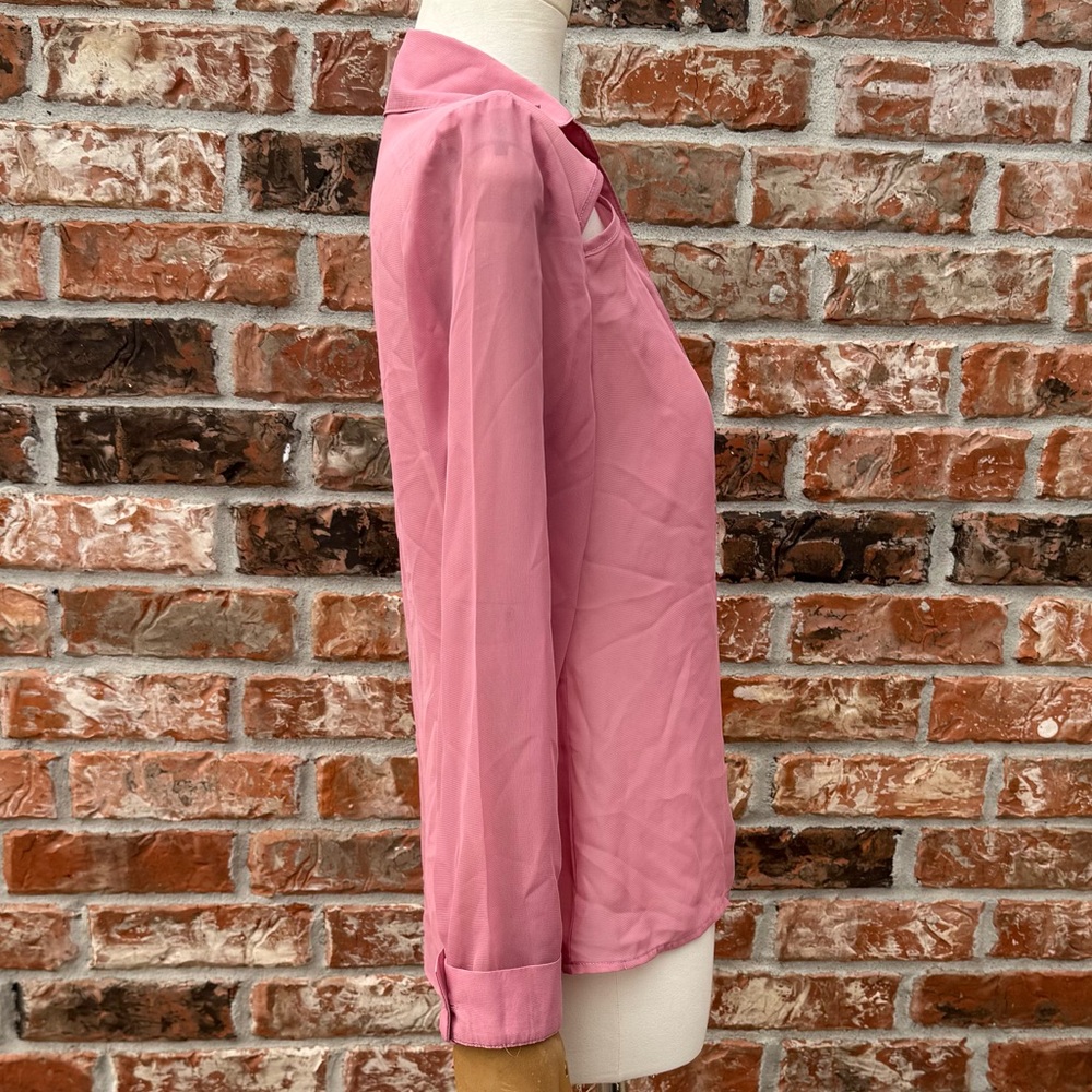 Wet Seal Vintage Y2K Pink Long Sleeve Fitted Button Down Shirt - Picture 4 of 10